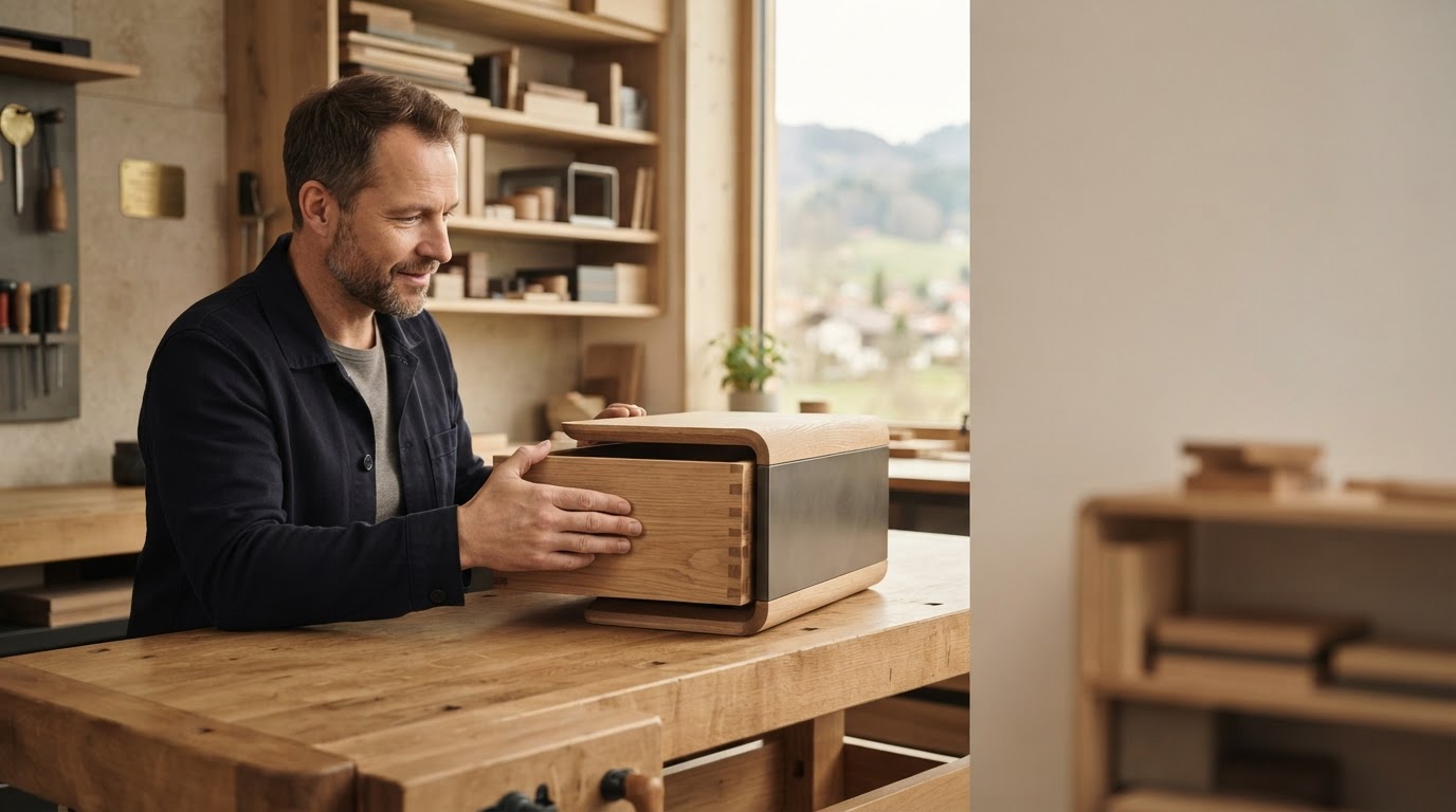 Ridge Vaultex professional reviewing AI-generated investment insights in a calm, naturally lit setting
